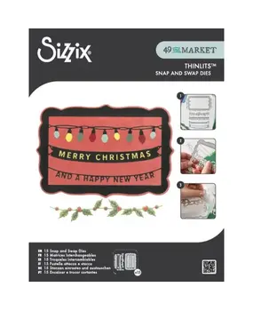 Sizzix Thinlits Die by 49 and Market Snap and Swap Merry Christmas (15pcs) (667016)
