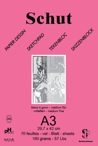 Schut Sketchpad Pink A3 180gr/m2 (SCH11813) Schut Sketchpad Pink A3 180gr/m2 (SCH11813)