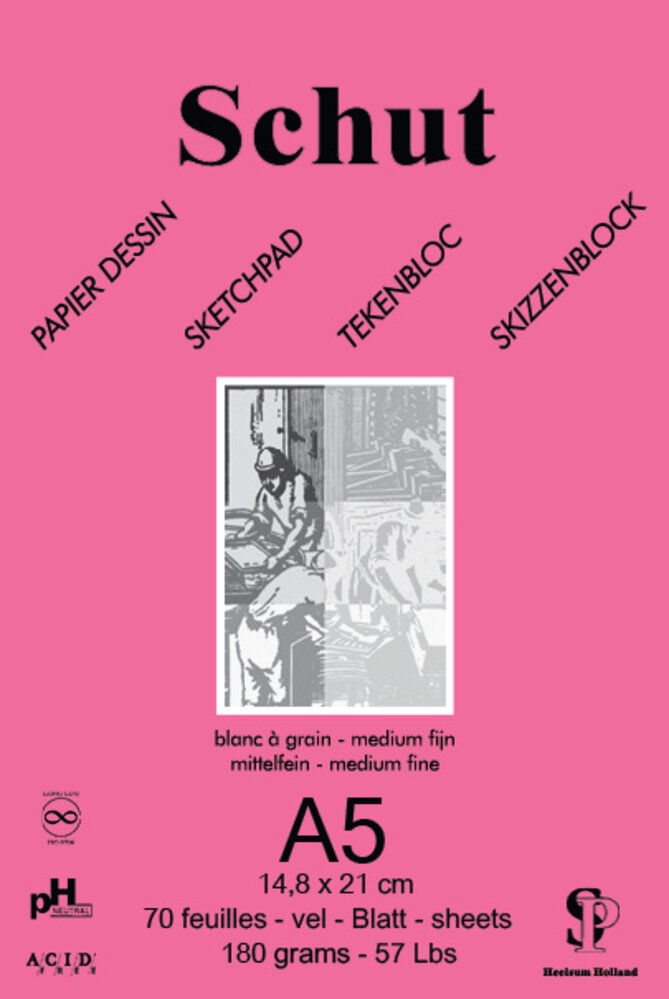Schut Sketchpad Pink A5 180gr/m2 (SCH11815) Schut Sketchpad Pink A5 180gr/m2 (SCH11815)