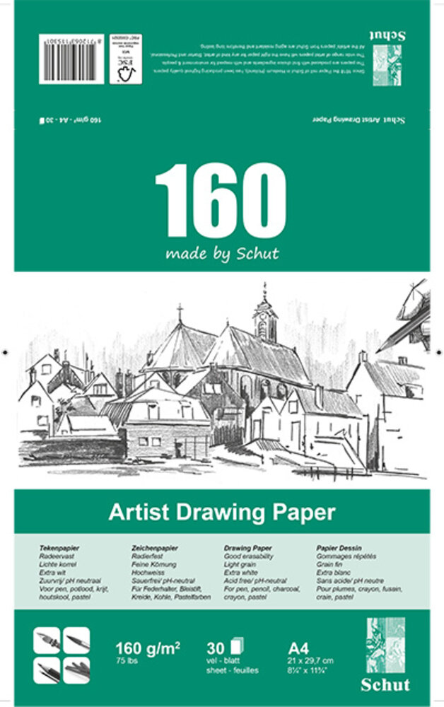 Schut Artist Drawing Paper A4 160gr/m2 (SCH11530) Schut Artist Drawing Paper A4 160gr/m2 (SCH11530)