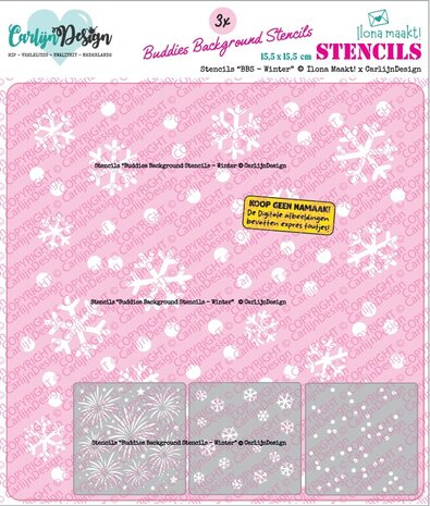 CarlijnDesign Stencils BBS Winter by Ilona Maakt (CDSC-0052)