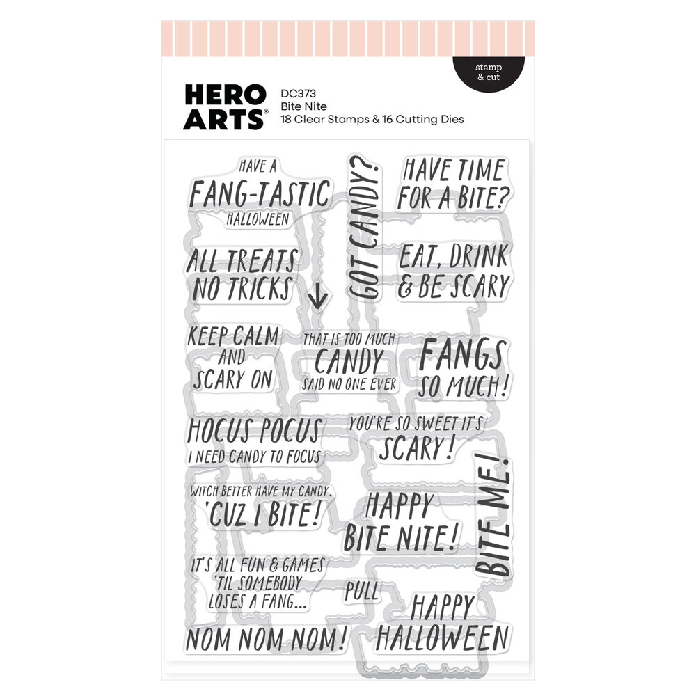Hero Arts Spooky Smiles Stamp & Cut Set Bite Nite (DC373) Hero Arts Spooky Smiles Stamp & Cut Set Bite Nite (DC373)