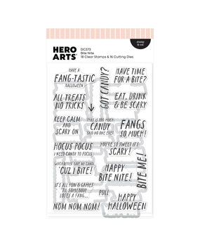 Hero Arts Spooky Smiles Stamp & Cut Set Bite Nite (DC373)