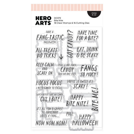 Hero Arts Spooky Smiles Stamp & Cut Set Bite Nite (DC373) Hero Arts Spooky Smiles Stamp & Cut Set Bite Nite (DC373)