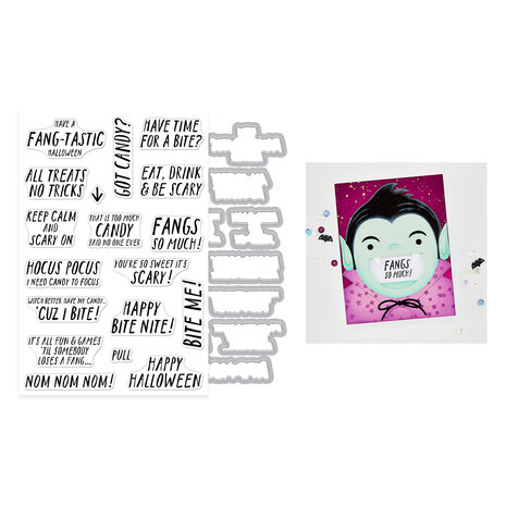 Hero Arts Spooky Smiles Stamp & Cut Set Bite Nite (DC373) Hero Arts Spooky Smiles Stamp & Cut Set Bite Nite (DC373)