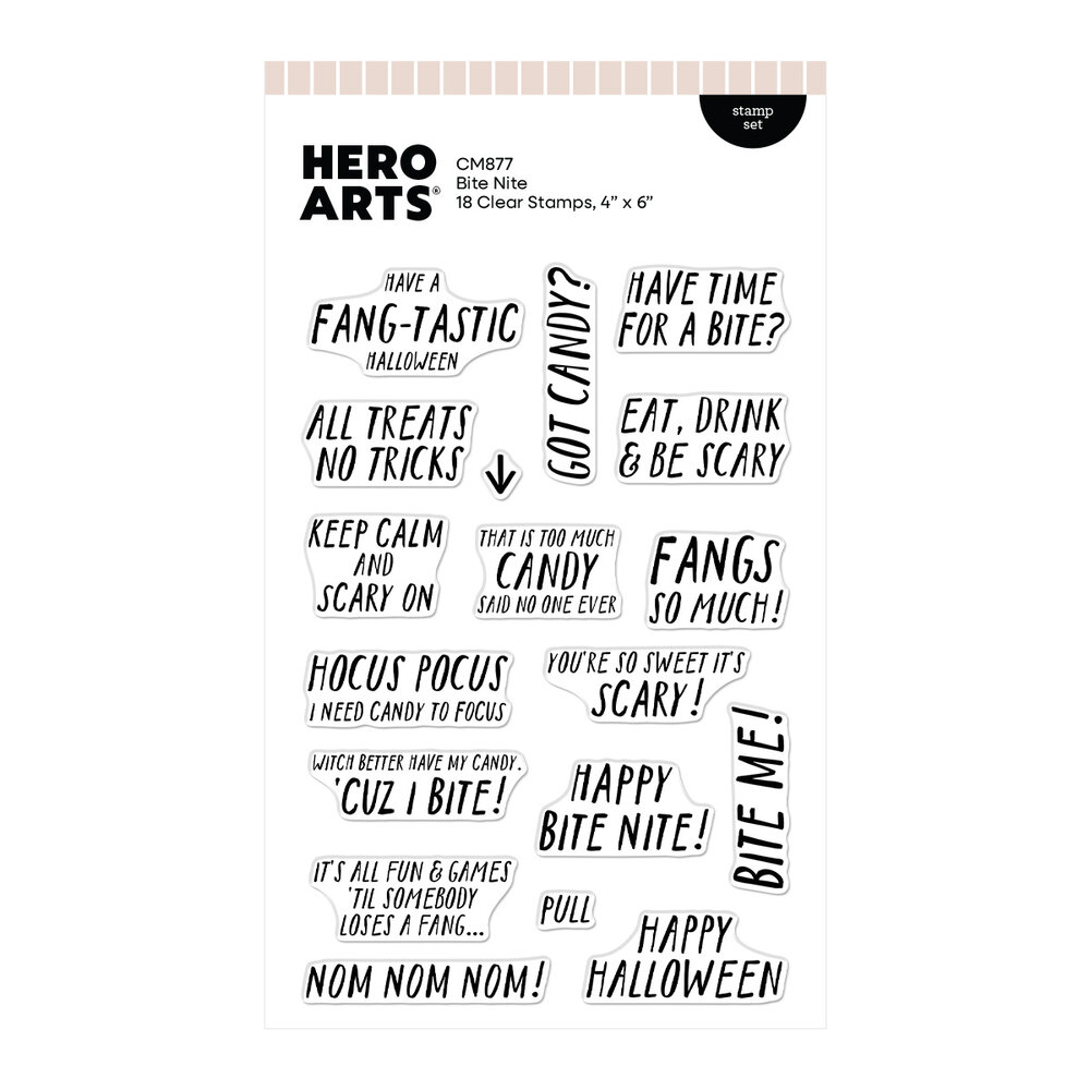 Hero Arts Spooky Smiles Clear Stamp Set Bite Nite (CM877) Hero Arts Spooky Smiles Clear Stamp Set Bite Nite (CM877)