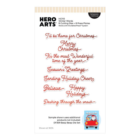 Hero Arts Whimsical Wheels Letterpress + Foil & Cut Winter Words (HC110) Hero Arts Whimsical Wheels Letterpress + Foil & Cut Winter Words (HC110)