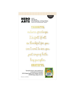 Hero Arts Whimsical Wheels Letterpress + Foil & Cut Fall Words (HC111)
