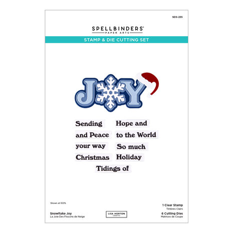 Spellbinders Snowflake Kisses Stamp & Die Set Snowflake Joy by Lisa Horton (SDS-235)