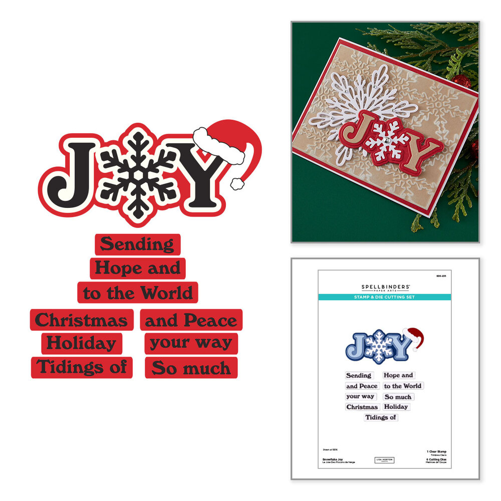 Spellbinders Snowflake Kisses Stamp & Die Set Snowflake Joy by Lisa Horton (SDS-235)