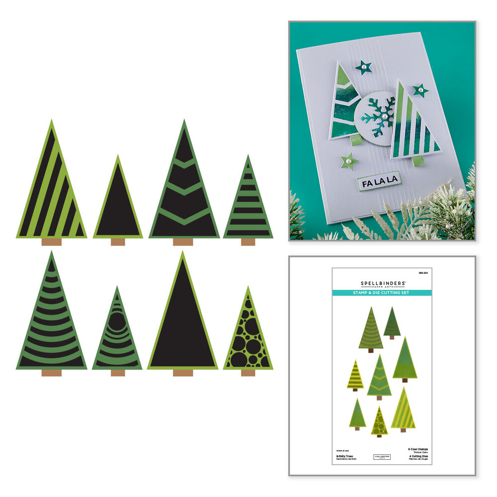 Spellbinders Snowflake Kisses Stamp & Die Set Infinity Trees by Lisa Horton (SDS-234)