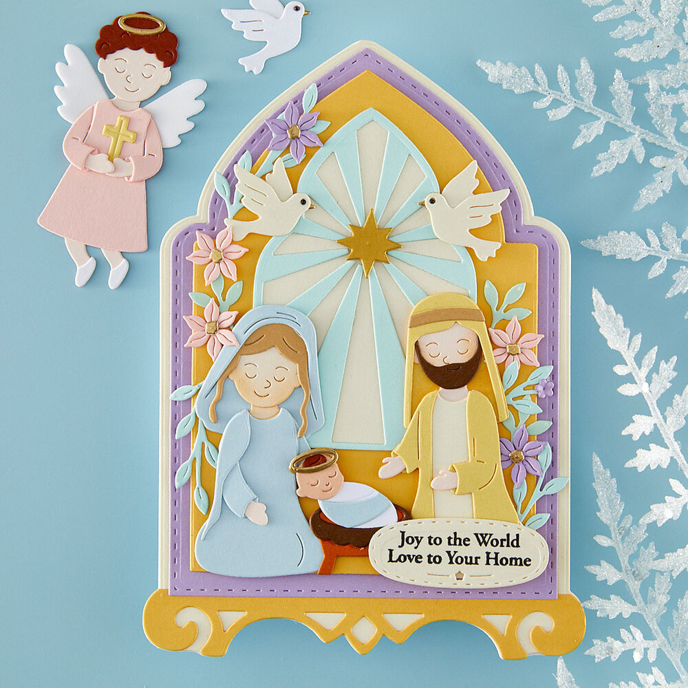 Spellbinders Bibi's Little Blessings Etched Dies Nativity Blessings by Bibi Cameron (S5-765)