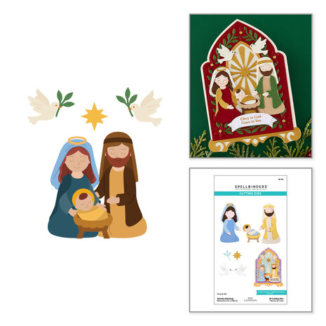 Spellbinders Bibi's Little Blessings Etched Dies Nativity Blessings by Bibi Cameron (S5-765)