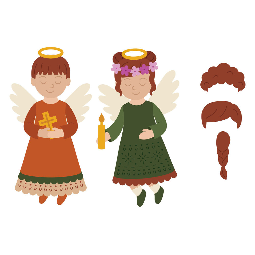 Spellbinders Bibi's Little Blessings Etched Dies Blessing Angels by Bibi Cameron (S4-1555)