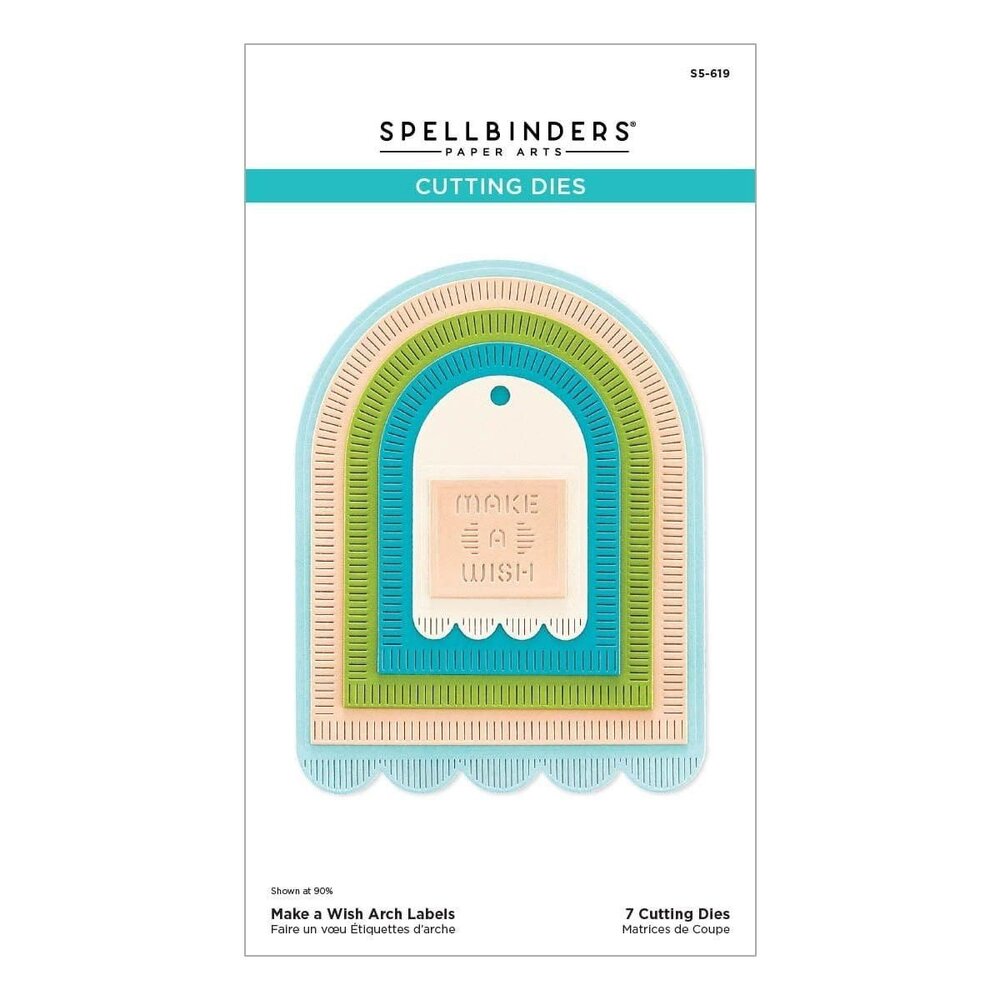 Spellbinders Make a Wish Arch Labels Etched Dies (S5-619) Spellbinders Make a Wish Arch Labels Etched Dies (S5-619)