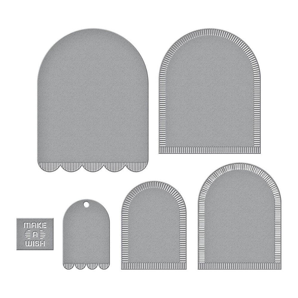Spellbinders Make a Wish Arch Labels Etched Dies (S5-619) Spellbinders Make a Wish Arch Labels Etched Dies (S5-619)