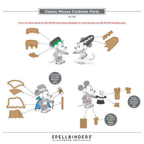Spellbinders Classic Mouse Costume Party Etched Dies (S5-774)