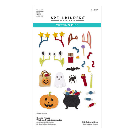 Spellbinders Classic Mouse Costume Party Etched Dies Trick-or-Treat Accessories (S4-1567)