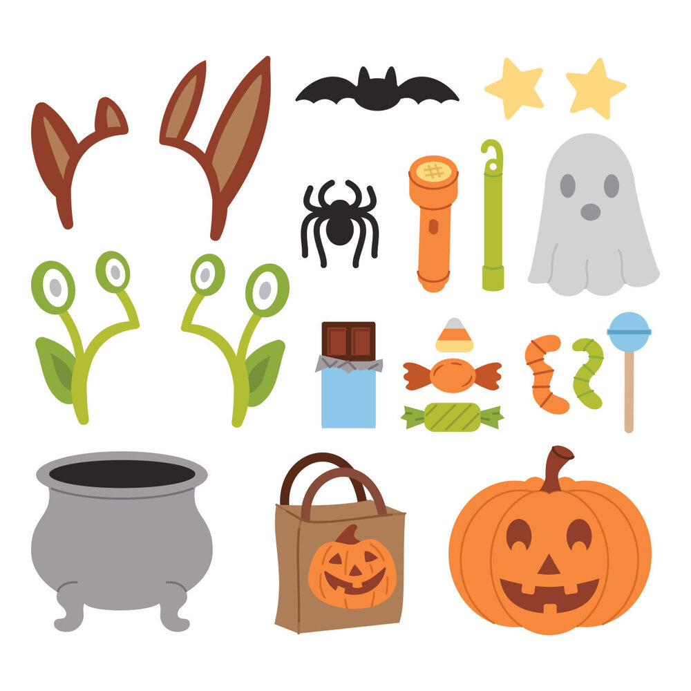 Spellbinders Classic Mouse Costume Party Etched Dies Trick-or-Treat Accessories (S4-1567)
