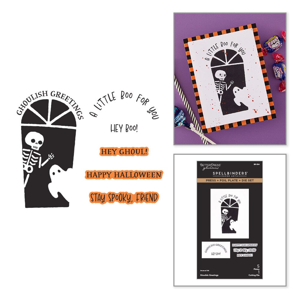 Spellbinders Midnight Mischief Press + Foil Plate & Die Set Ghoulish Greetings (BP-384) Spellbinders Midnight Mischief Press + Foil Plate & Die Set Ghoulish Greetings (BP-384)