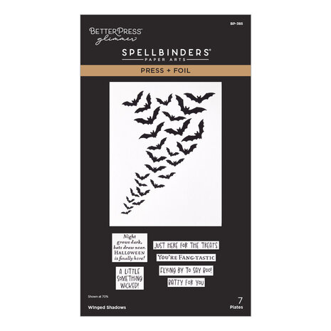 Spellbinders Midnight Mischief Press & Foil Plates Winged Shadows (BP-385)