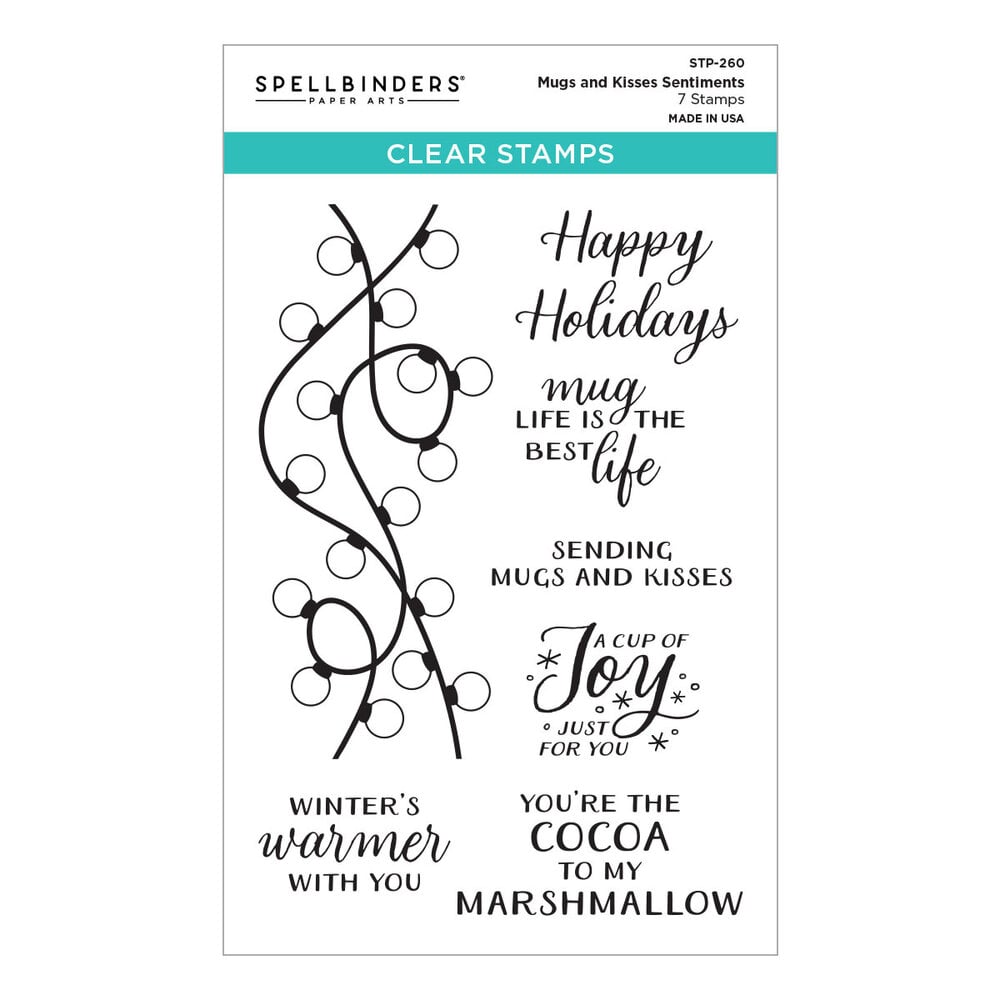 Spellbinders Mugs & Kisses Clear Stamp Set Mugs and Kisses Sentiments (STP-260) Spellbinders Mugs & Kisses Clear Stamp Set Mugs and Kisses Sentiments (STP-260)