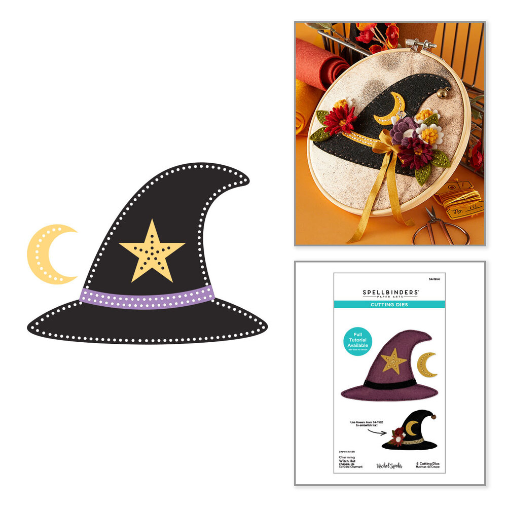 Spellbinders Halloween Felt Stitch & Create Felt Etched Dies Charming Witch Hat by Nichol Spohr (S4-1564) Spellbinders Halloween Felt Stitch & Create Felt Etched Dies Charming Witch Hat by Nichol Spohr (S4-1564)