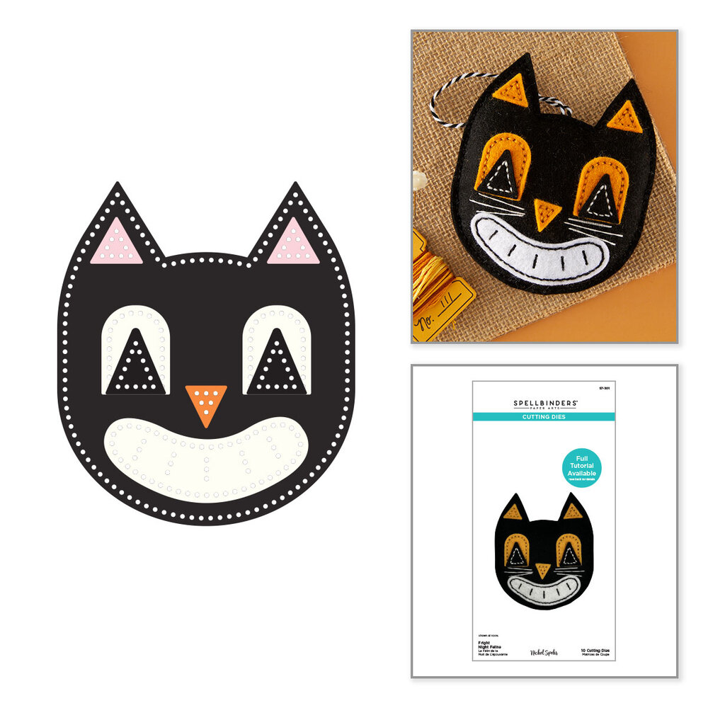 Spellbinders Halloween Felt Stitch & Create Felt Etched Dies Fright Night Feline by Nichol Spohr (S7-301) Spellbinders Halloween Felt Stitch & Create Felt Etched Dies Fright Night Feline by Nichol Spohr (S7-301)