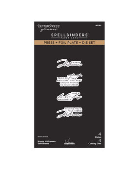 Spellbinders Halloween City Holiday Press/Foil Plate/Die Set Happy Halloween Sentiments by Yana Smakula (BP-381)