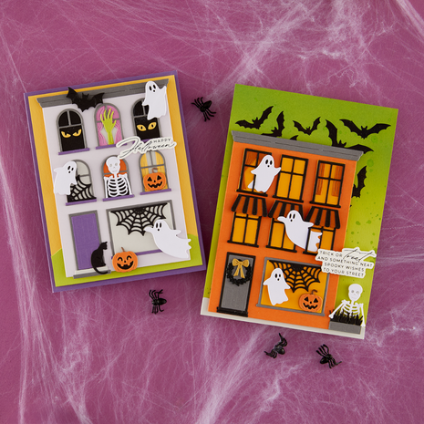 Spellbinders Halloween City Holiday Press/Foil Plate/Die Set Happy Halloween Sentiments by Yana Smakula (BP-381) Spellbinders Halloween City Holiday Press/Foil Plate/Die Set Happy Halloween Sentiments by Yana Smakula (BP-381)
