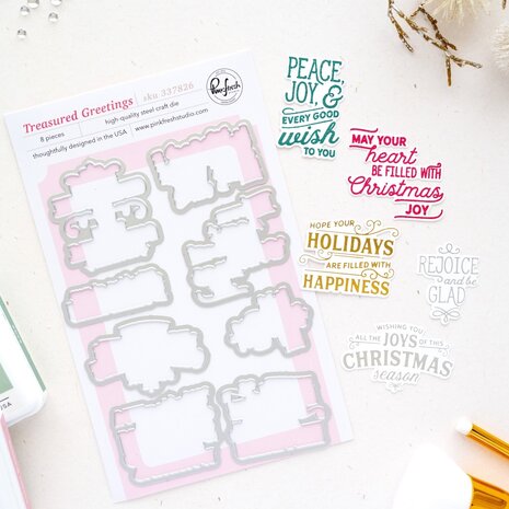Pinkfresh Studio Season of Wonder Die Treasured Greetings by Inna Moreva (337826)