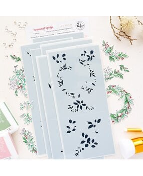Pinkfresh Studio Season of Wonder Stencil Seasonal Sprigs by Dawn Woleslagle (331526)