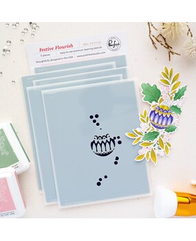 Pinkfresh Studio Season of Wonder Stencil Festive Flourish by Inna Moreva (332126)