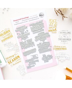 Pinkfresh Studio Season of Wonder Press Plate Treasured Greetings by Inna Moreva (337926)