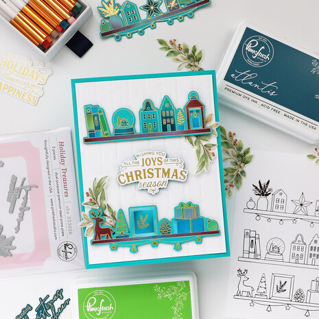 Pinkfresh Studio Season of Wonder Die Treasured Greetings by Inna Moreva (337826)