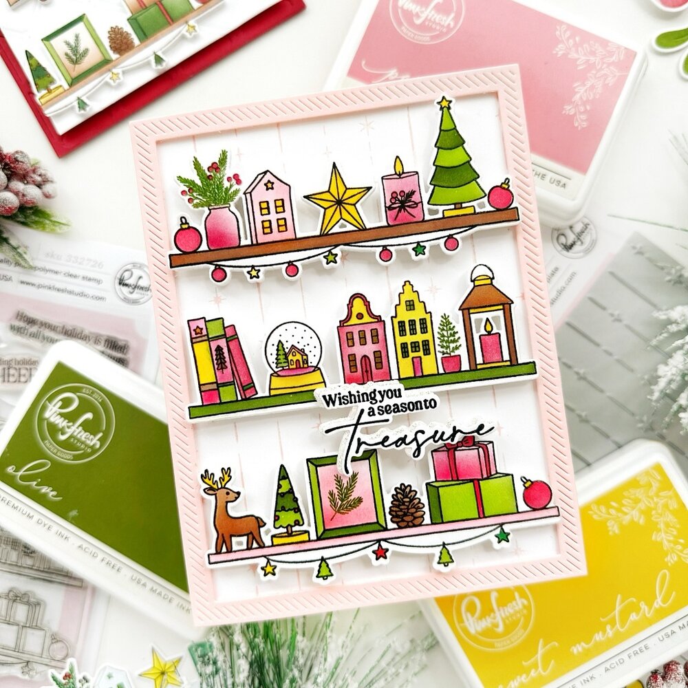 Pinkfresh Studio Season of Wonder Stencil Holiday Treasures by Inna Moreva (332926)