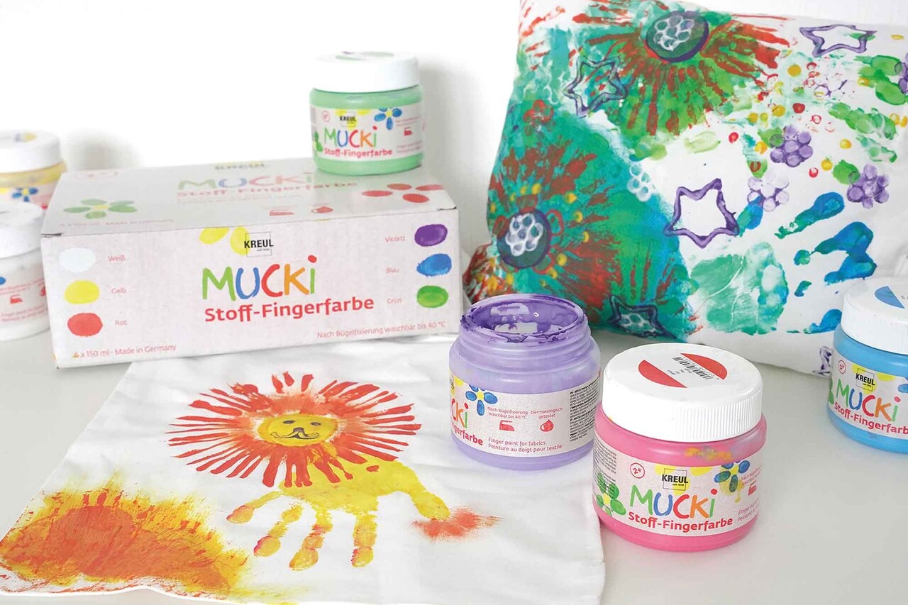Kreul MUCKI Finger Paint for Fabrics 150 ml (6pcs) (28420) Kreul MUCKI Finger Paint for Fabrics 150 ml (6pcs) (28420)