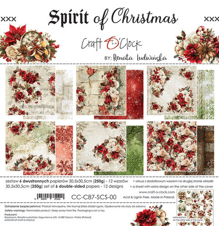 Craft O'Clock Spirit Of Christmas 12x12 Inch Paper Set by Renata Ludwinska (CC-C87-SCS-00) Craft O'Clock Spirit Of Christmas 12x12 Inch Paper Set by Renata Ludwinska (CC-C87-SCS-00)