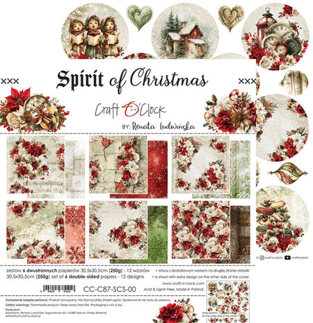 Craft O'Clock Spirit Of Christmas 12x12 Inch Paper Set by Renata Ludwinska (CC-C87-SCS-00) Craft O'Clock Spirit Of Christmas 12x12 Inch Paper Set by Renata Ludwinska (CC-C87-SCS-00)