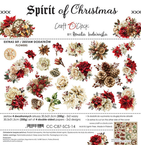 Craft O'Clock Spirit Of Christmas Extras Set Flowers by Renata Ludwinska (CC-C87-SCS-14) Craft O'Clock Spirit Of Christmas Extras Set Flowers by Renata Ludwinska (CC-C87-SCS-14)