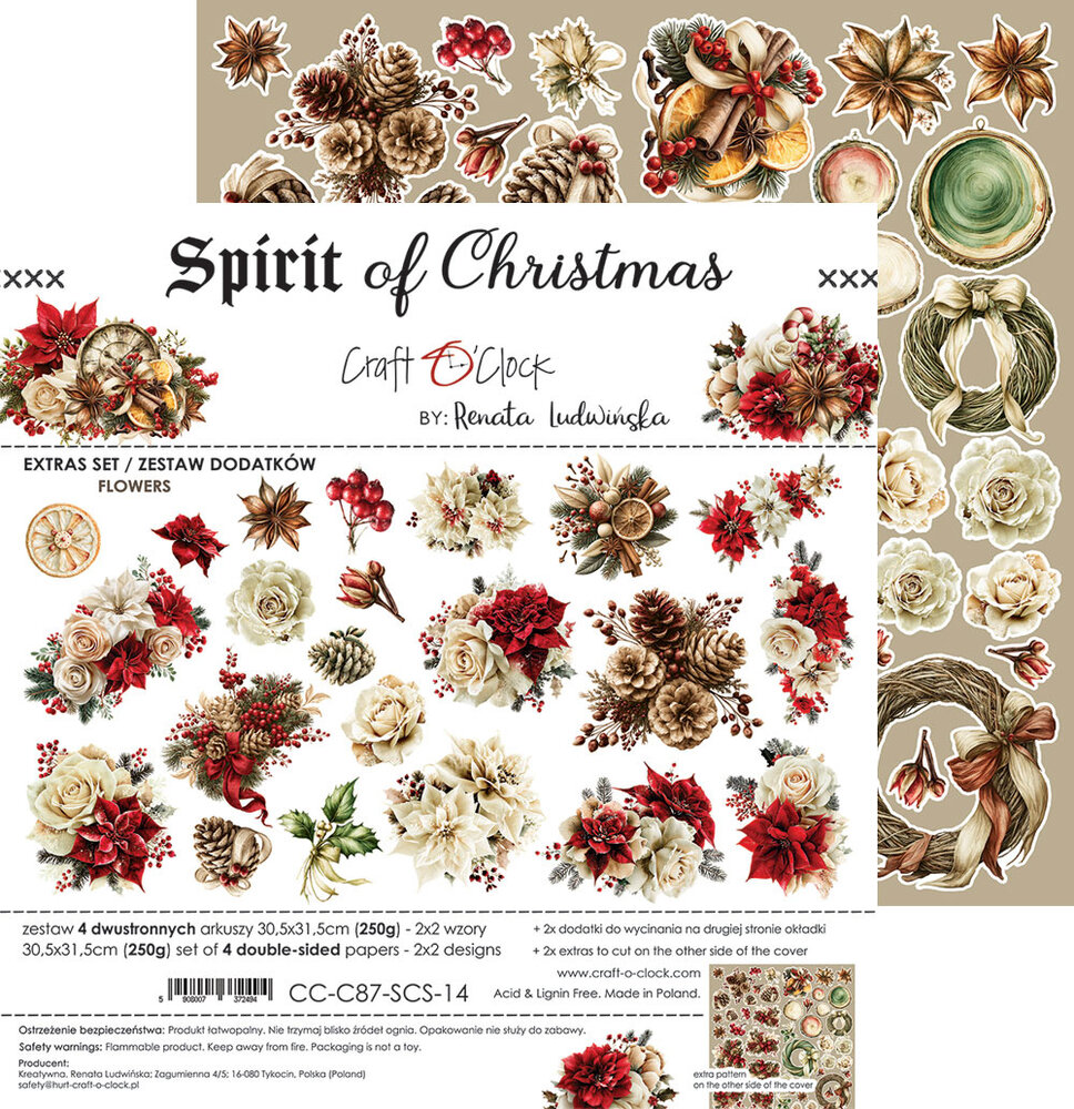 Craft O'Clock Spirit Of Christmas Extras Set Flowers by Renata Ludwinska (CC-C87-SCS-14) Craft O'Clock Spirit Of Christmas Extras Set Flowers by Renata Ludwinska (CC-C87-SCS-14)