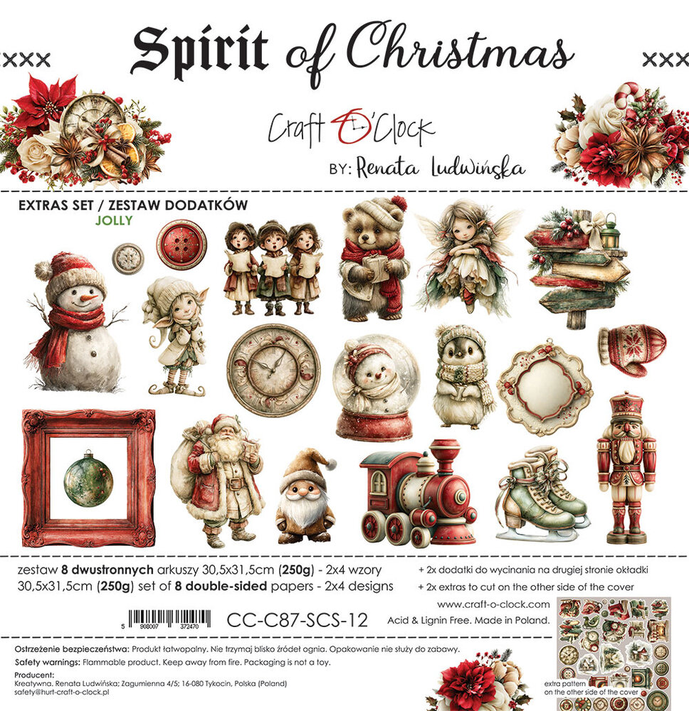 Craft O'Clock Spirit Of Christmas Extras Set Jolly by Renata Ludwinska (CC-C87-SCS-12)