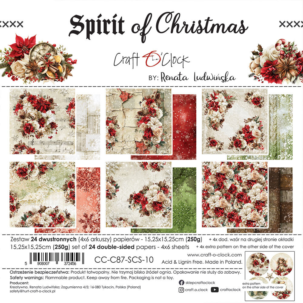 Craft O'Clock Spirit Of Christmas 6x6 Inch Paper Set by Renata Ludwinska (CC-C87-SCS-10) Craft O'Clock Spirit Of Christmas 6x6 Inch Paper Set by Renata Ludwinska (CC-C87-SCS-10)