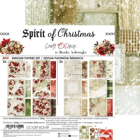 Craft O'Clock Spirit Of Christmas 8x8 Inch Mix Paper Set by Renata Ludwinska (CC-C87-SCS-09) Craft O'Clock Spirit Of Christmas 8x8 Inch Mix Paper Set by Renata Ludwinska (CC-C87-SCS-09)