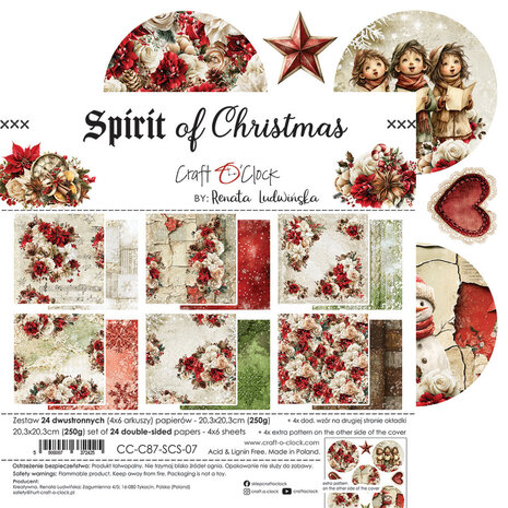 Craft O'Clock Spirit Of Christmas 8x8 Inch Paper Set by Renata Ludwinska (CC-C87-SCS-07) Craft O'Clock Spirit Of Christmas 8x8 Inch Paper Set by Renata Ludwinska (CC-C87-SCS-07)