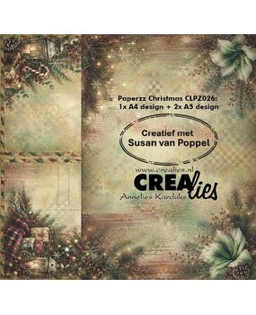 Crealies Paperzz Designpapier Christmas B (8pcs) by Susan van Poppel (CLPZ026)
