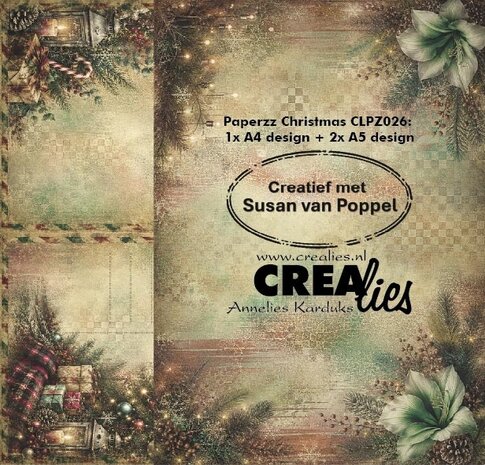 Crealies Paperzz Designpapier Christmas B (8pcs) by Susan van Poppel (CLPZ026)