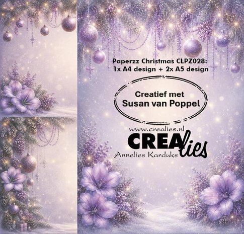 Crealies Paperzz Designpapier Christmas D (8pcs) by Susan van Poppel (CLPZ028)