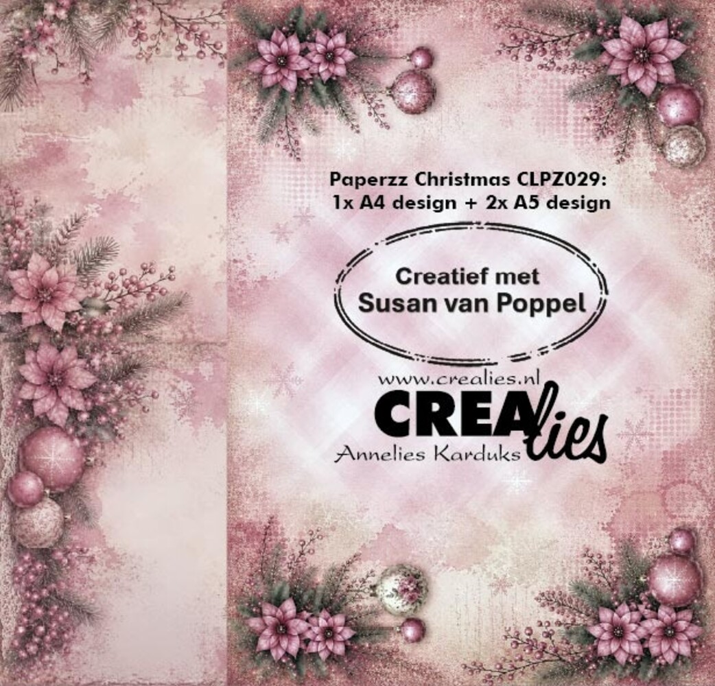 Crealies Paperzz Designpapier Christmas E (8pcs) by Susan van Poppel (CLPZ029)