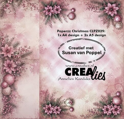Crealies Paperzz Designpapier Christmas E (8pcs) by Susan van Poppel (CLPZ029)